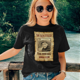 Camiseta Poster   Vintage Wild West Photo Template