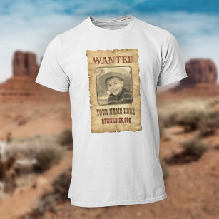 Camiseta Poster   Vintage Wild West Photo Template T