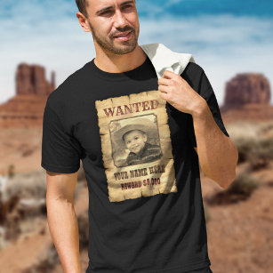 Camiseta Poster   Vintage Wild West Photo Template T