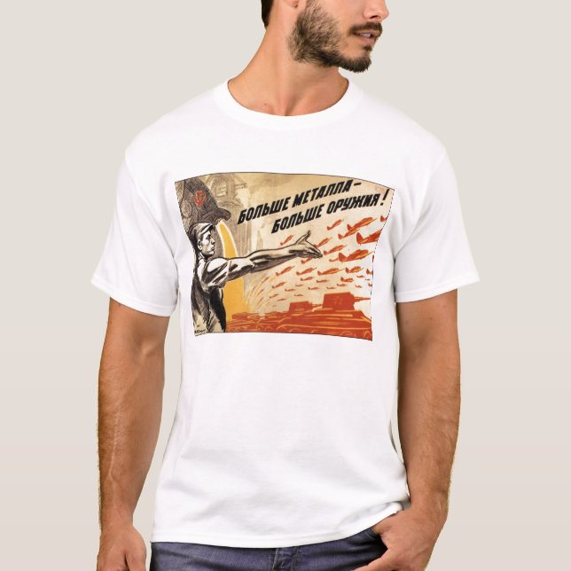 Camiseta Posters da propaganda de União Soviética da guerra (Frente)