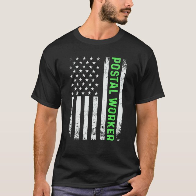 Camiseta Postman American Distressed Flag Mailman US Postal (Frente)