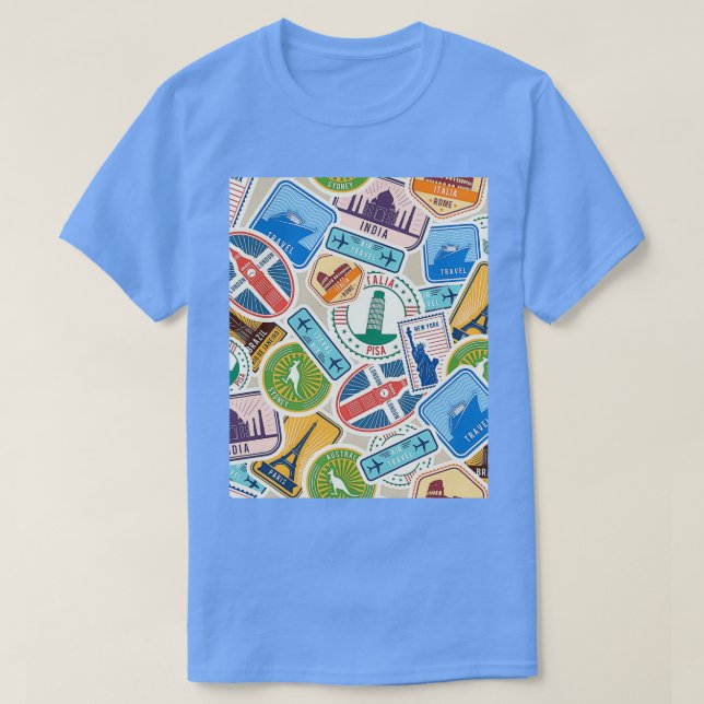 Camiseta Postmarks do Gráfico de Todos os Locais (Frente do Design)