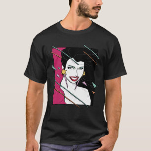 Camiseta Posto de Cabelo e Mulher Salão de Nail, mal desenh