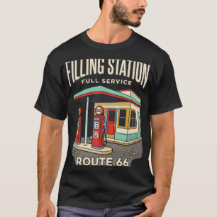 Camiseta Posto de Combustível Vintage Estrada Americana Ret