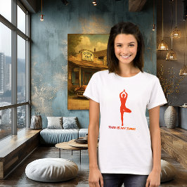 Camiseta Postura da Árvore de Yoga Silhueta de Estilo de Vi
