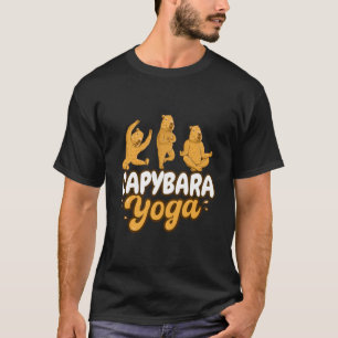Camiseta Posturas de Yoga de Capivara Treino de Meditação
