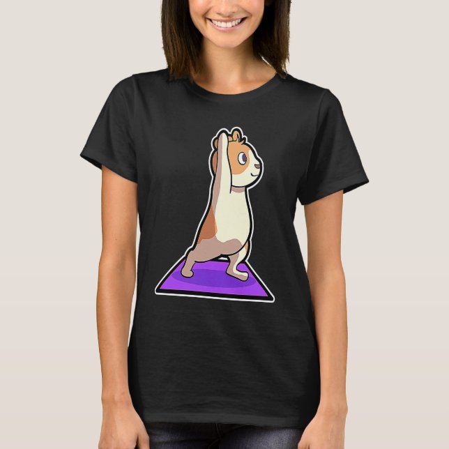 Camiseta Posturas de Yoga de Hamster Esporte Ginástica Ohm  (Frente)