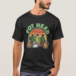 Camiseta Pôt-Head Plant Cactus Para Gardener Masculina