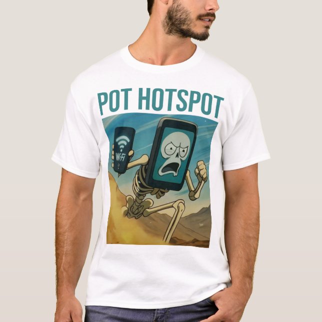 Camiseta Pot Hotspot Skeleton Spicy Meme Chaos (Frente)