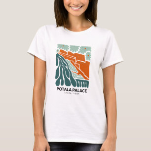 Camiseta Potala Palace Lhasa Tibet abstrato viagem floral