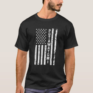 Camiseta Potawatomi Bandeira Americana Patriótica T