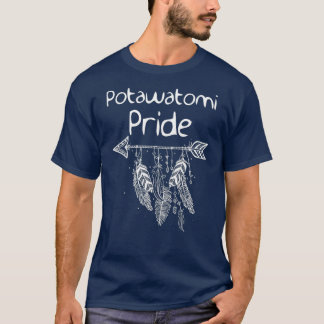 Camiseta Potawatomi Orgulho de Homens Nativos Americanos Bo
