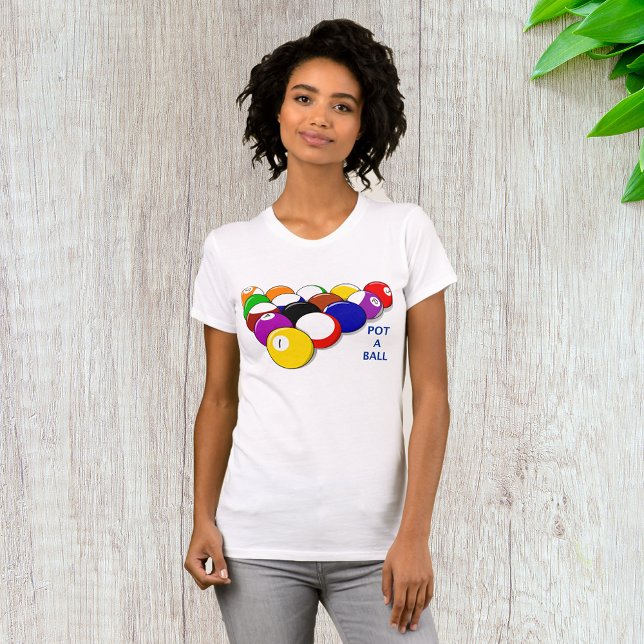 Camiseta Pote A Ball Billiards Mulher T Shirt (Criador carregado)
