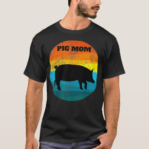 Camiseta Pote bonito Belly PIG MOM Vintage Pig Amantes de C