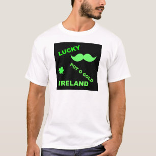 Camiseta Pote da sorte irlandesa com citações Douradas