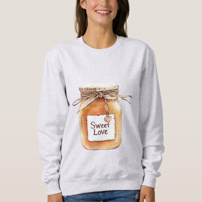 Camiseta Pote de Amor Doce Caramelo com Coração Rosa (Frente)