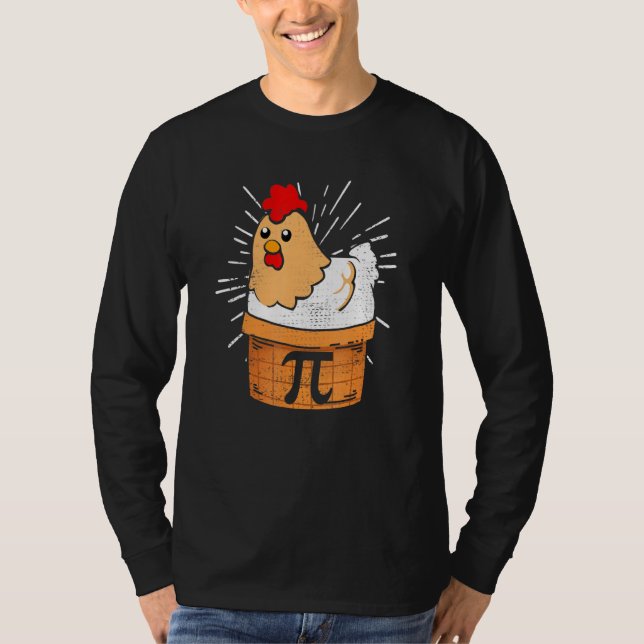 Camiseta Pote de frango no dia Pi, professor de matemática (Frente)