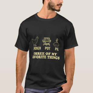 Camiseta Pote De Frango Três Das Minhas Coisas Favoritas