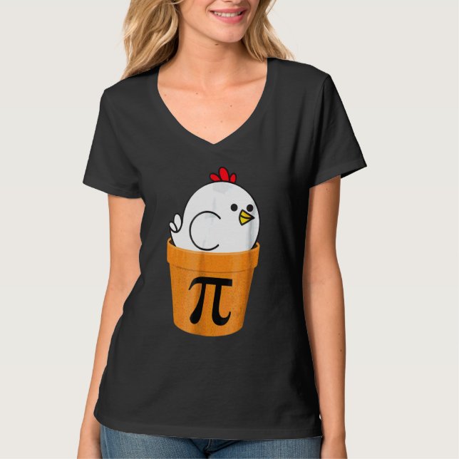 Camiseta Pote De Galinha Pi Engraçado Matemática (Frente)