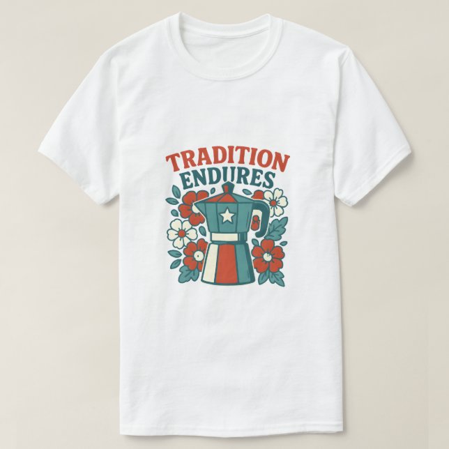Camiseta Pote Vintage Coffee Tradition Moka (Frente do Design)