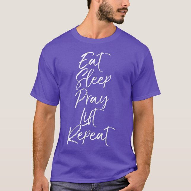 Camiseta Potência Cristã Levantando Reze Para Dormir (Frente)