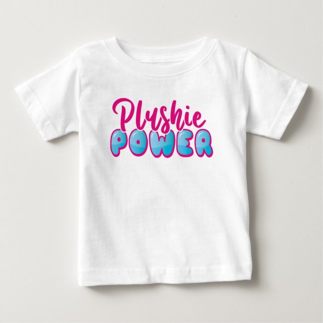 Camiseta Potência de Ficha Azul Cor-de-Rosa, Cute Kawaii (Frente)