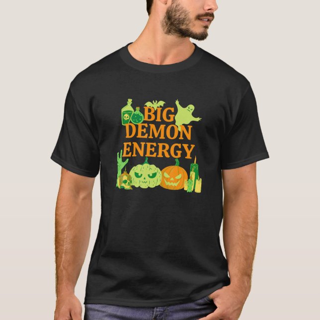 Camiseta Potência Demônio Grande da Estação Spooky - Abóbor (Frente)