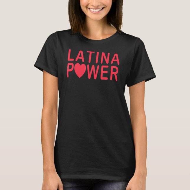 Camiseta Potência Latina Potente Para Mulheres E Raparigas  (Frente)