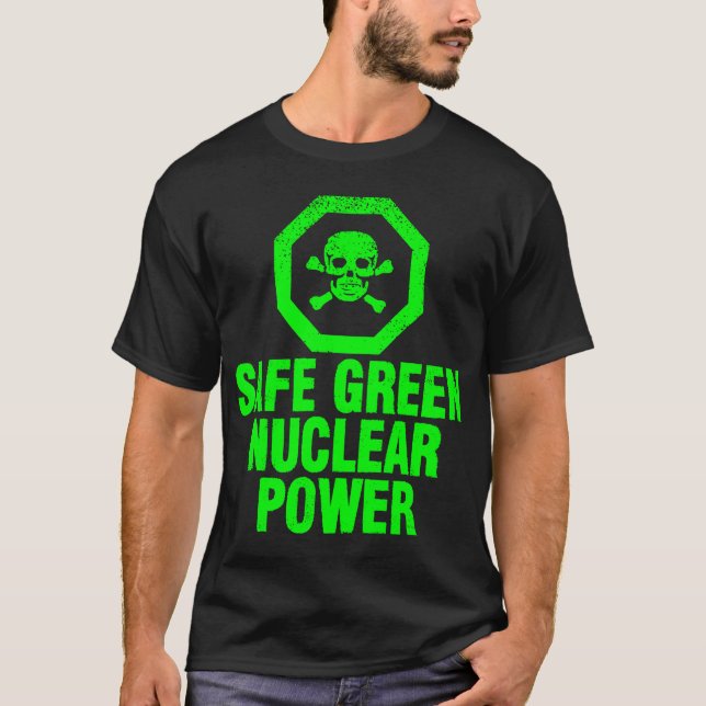 Camiseta Potência nuclear verde seguro (Frente)