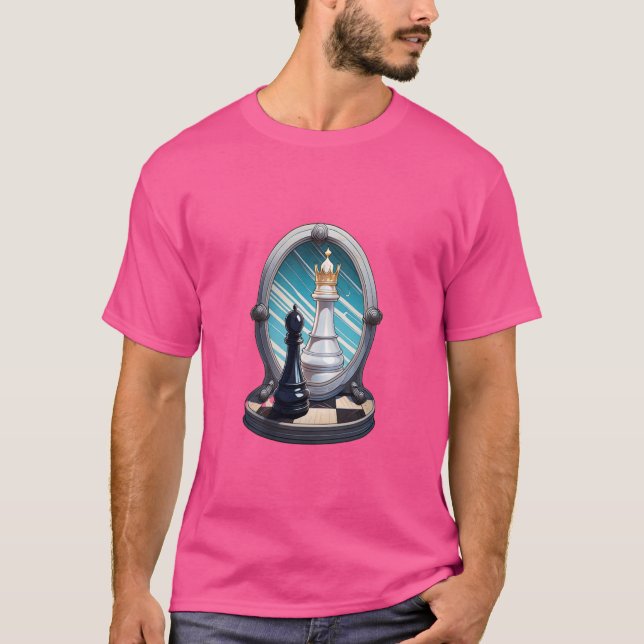 Camiseta Potencial de Reflexão do Espelho do Queen Chess Pl (Frente)