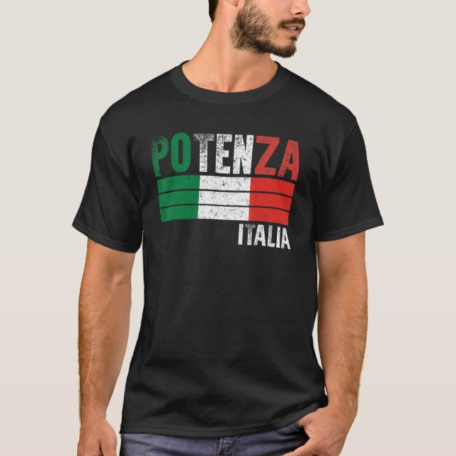 Camiseta Potenza Itália Bandeira Itália Mens Mulheres Itali (Frente)
