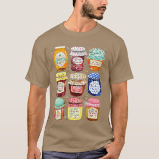 Camiseta Potes de Geléia Engraçados para Homens e Mulheres 