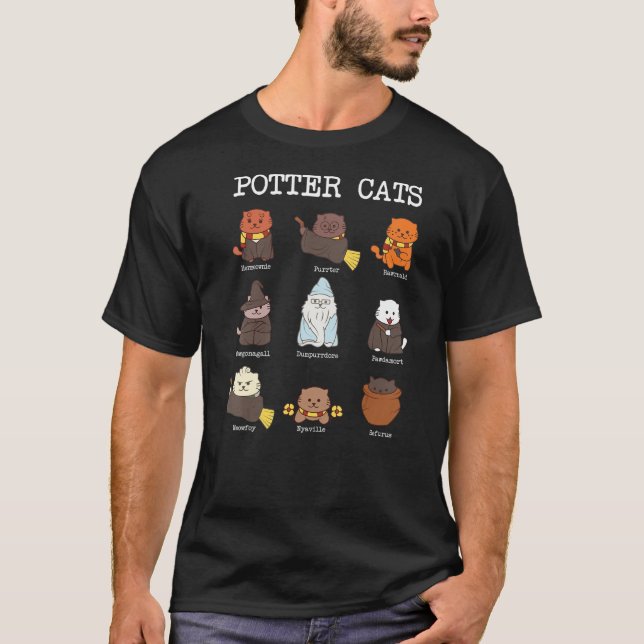 Camiseta Potter Catsengraçado S Para Alojantes De Gato (Frente)