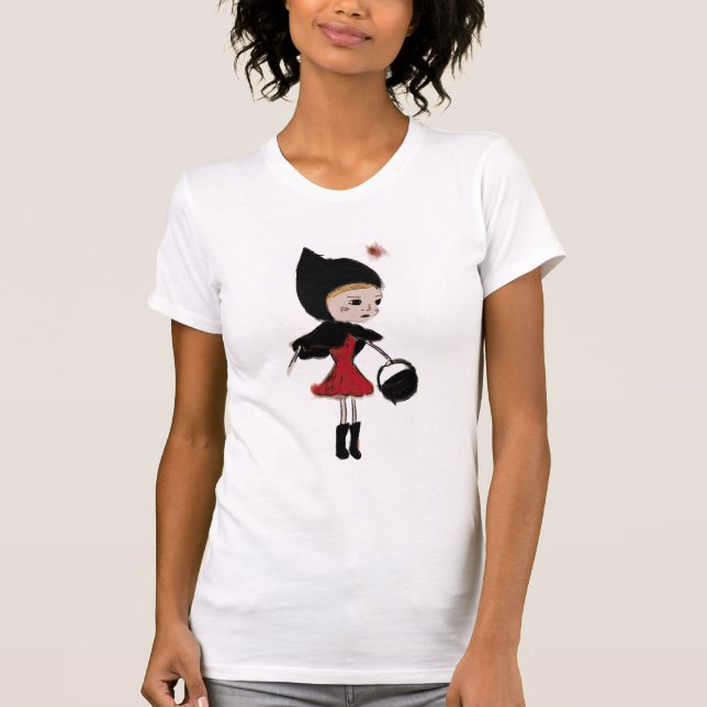 Camiseta pouca capa de equitação vermelha (Frente)