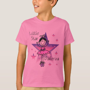 Camiseta Pouco cabelo Bailarina-Preto da estrela