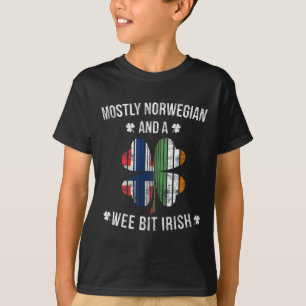 Camiseta Pouco Irlandês Norueguês Dia De São Patrício Gif D