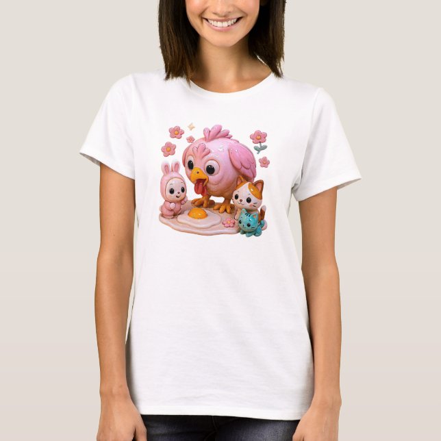 Camiseta Poule catastrophe avec l'oeuf (Frente)