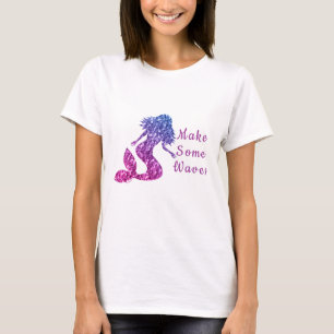 Camiseta Poupadores cor-de-rosa, cor-de-rosa, fazem ondas