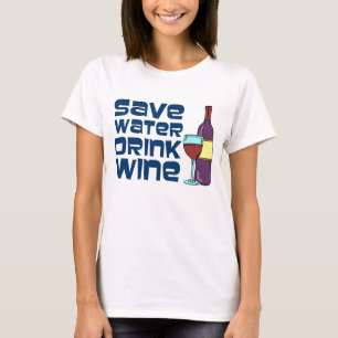 Camiseta Poupe Água Bebendo Vinho