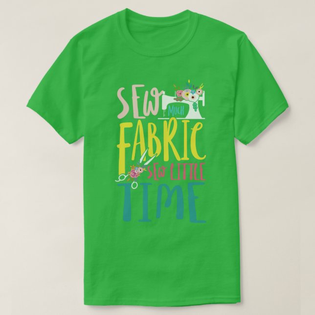 Camiseta Pousa muito Tecido costurando o hobby do Little Ti (Frente do Design)