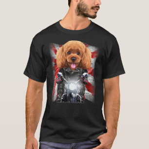 Camiseta Póvulo De Brinquedo Patriot Em Motocicleta Com Ban