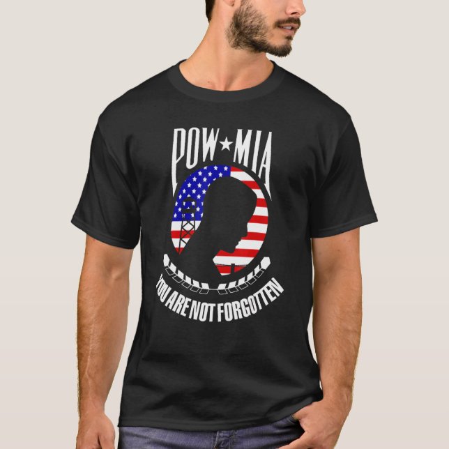 Camiseta Pow Mia Flag Você Não É Esquecido (Frente)