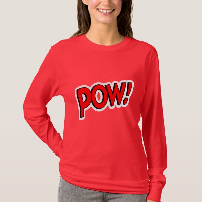 Camiseta POW! Screwball Gráficos Vermelho Manga Longa (Frente)