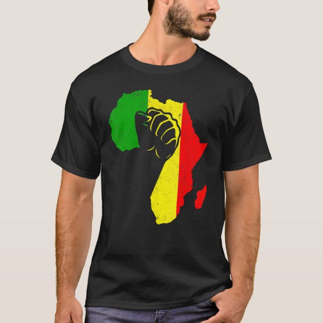 Camiseta Power Hand African American Pride Black History Mo (Frente)