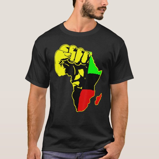 Camiseta Power Hand African American Pride Black History Mo (Frente)