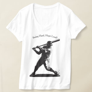 Camiseta Power Swing – Design de Beisebol em Estilo de Quad