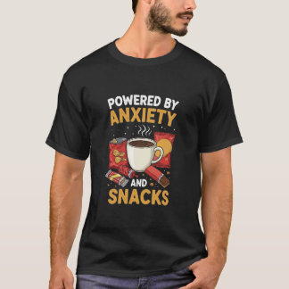 Camiseta Powered by Anxiety and Snacks Funny Anxiety Humor