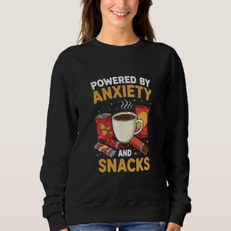 Camiseta Powered by Anxiety and Snacks Funny Anxiety Humor