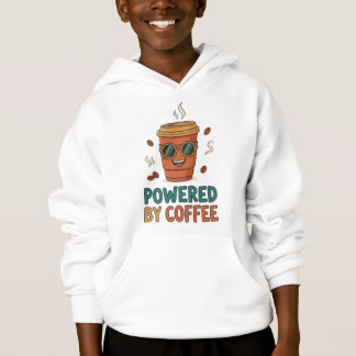Camiseta Powered by Coffee Cute Cartoon Hoodie