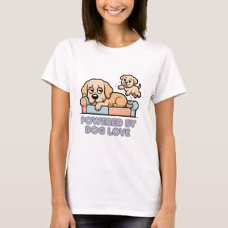 Camiseta Powered By Dog Love Cute Puppy Funny Dog Mom Lover